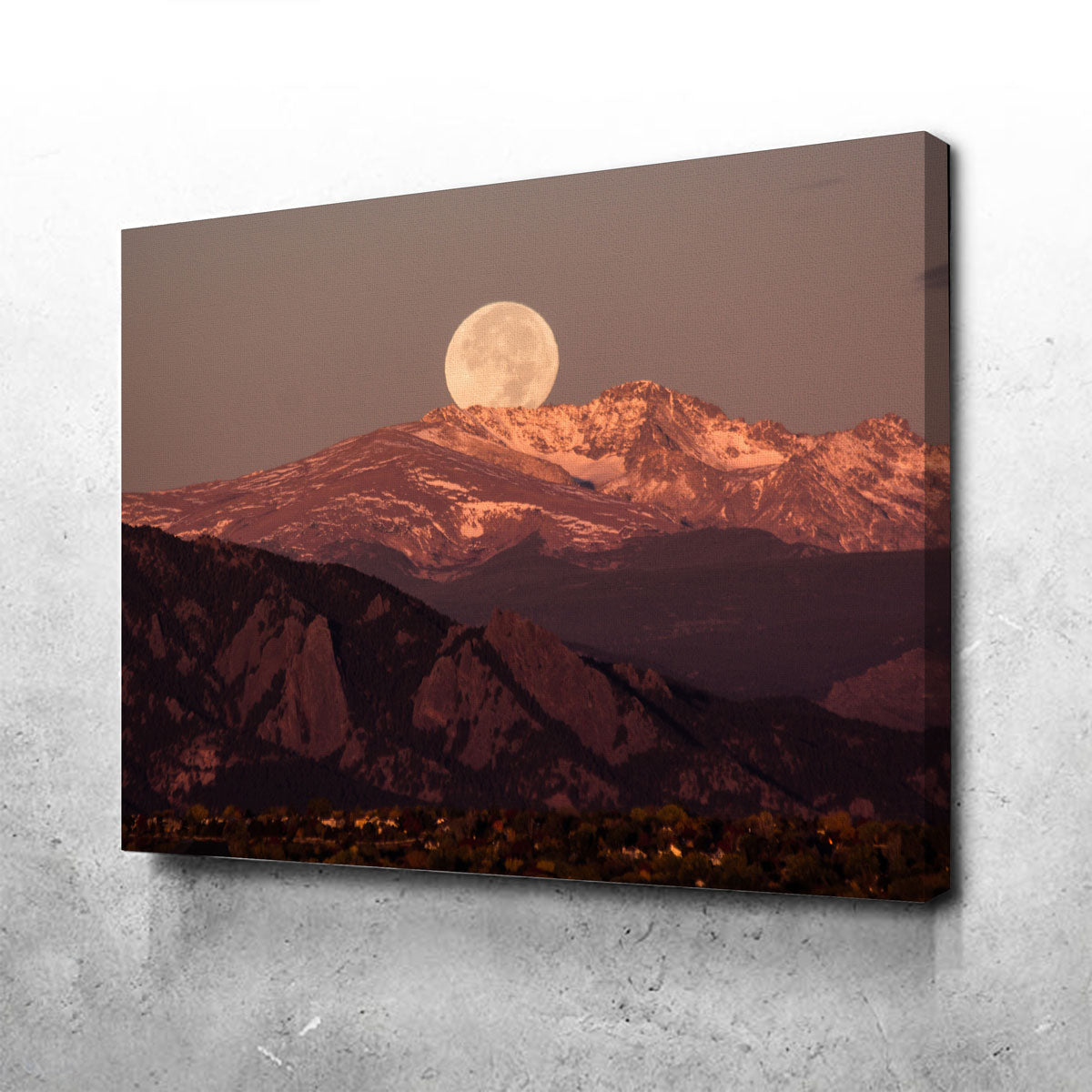 Moon Over Boulder Wall Art
