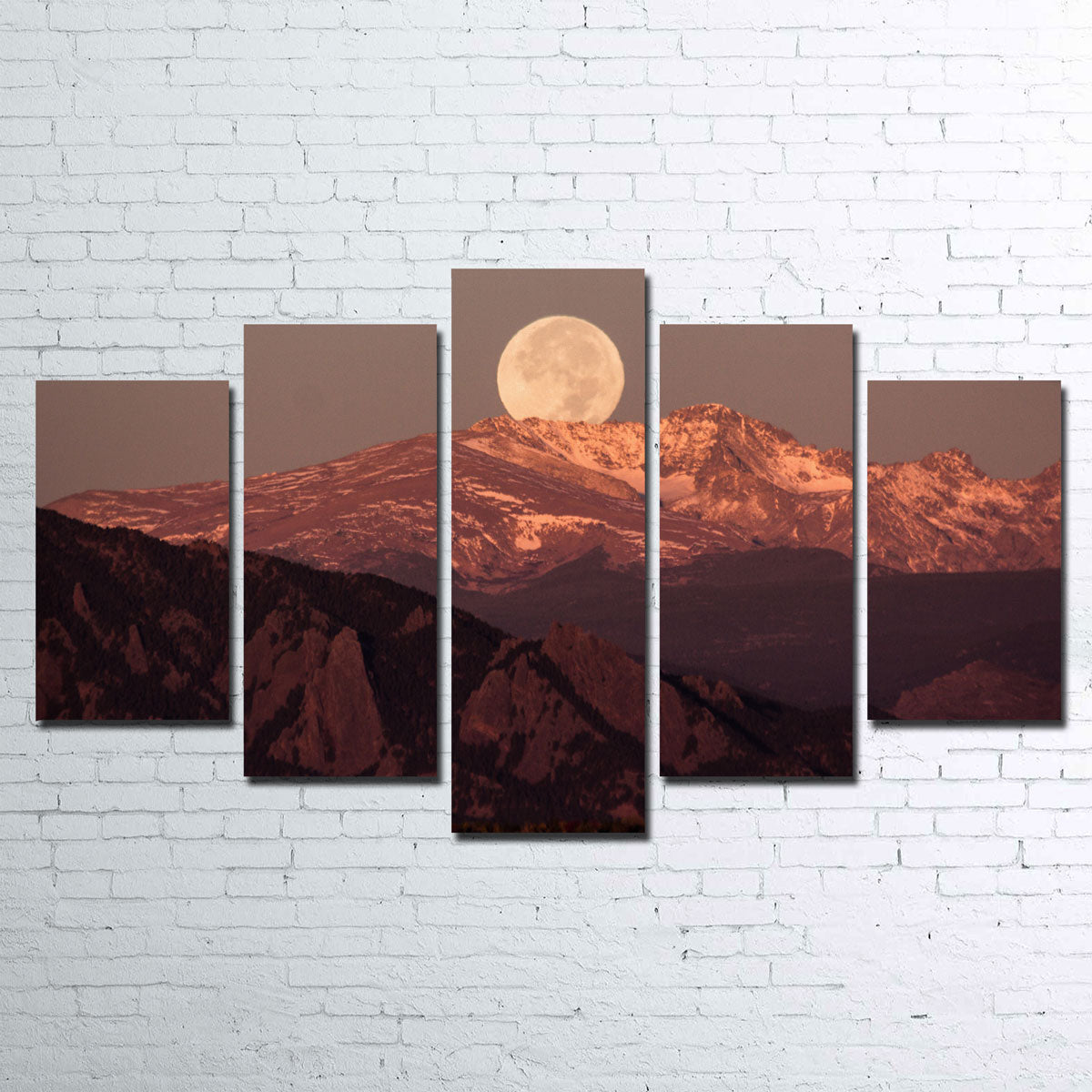 Moon Over Boulder Wall Art