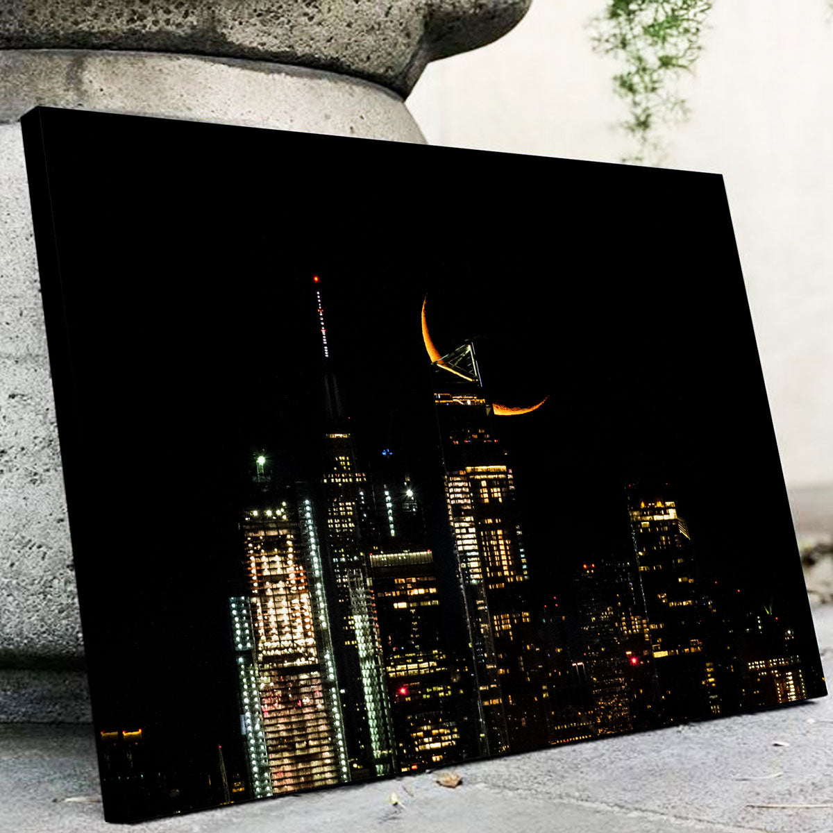 Moon and New York City Wall Art