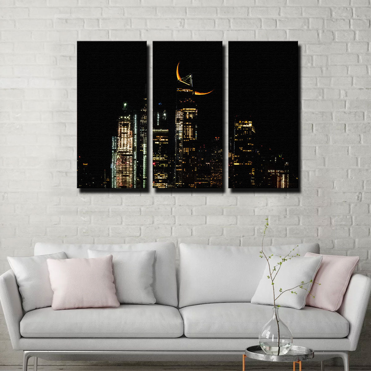 Moon and New York City Wall Art