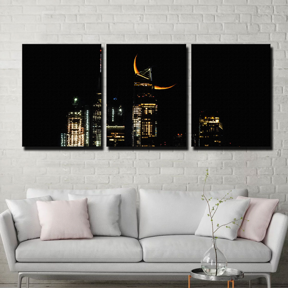 Moon and New York City Wall Art