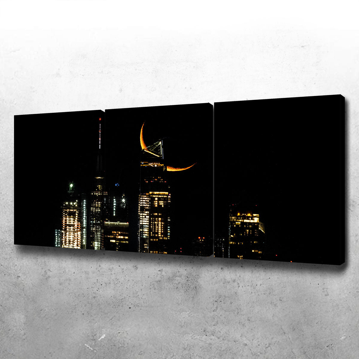 Moon and New York City Wall Art