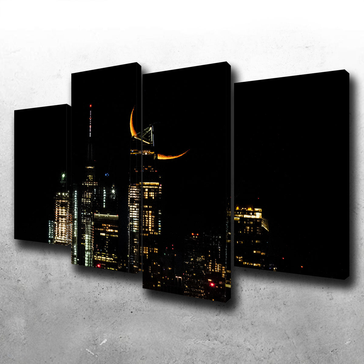 Moon and New York City Wall Art