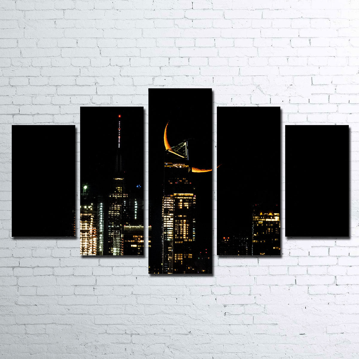 Moon and New York City Wall Art
