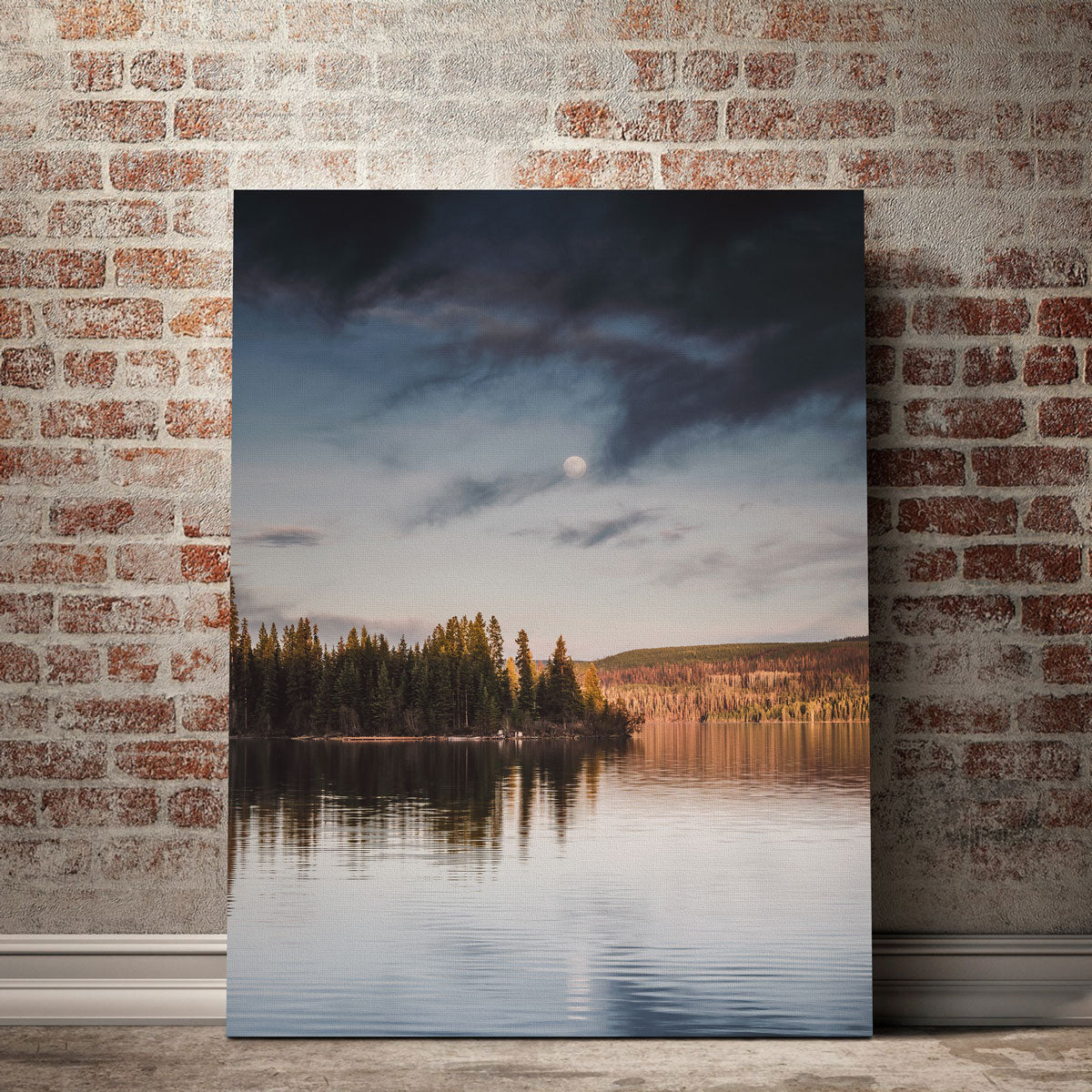 Moon Over Francois Lake Wall Art