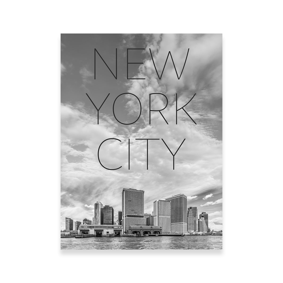 NYC Manhattan Bridge _ Text & Skyline Wall Art