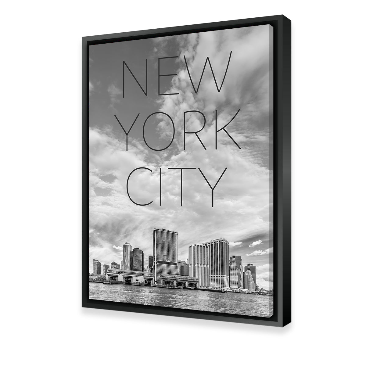 NYC Manhattan Bridge _ Text & Skyline Wall Art