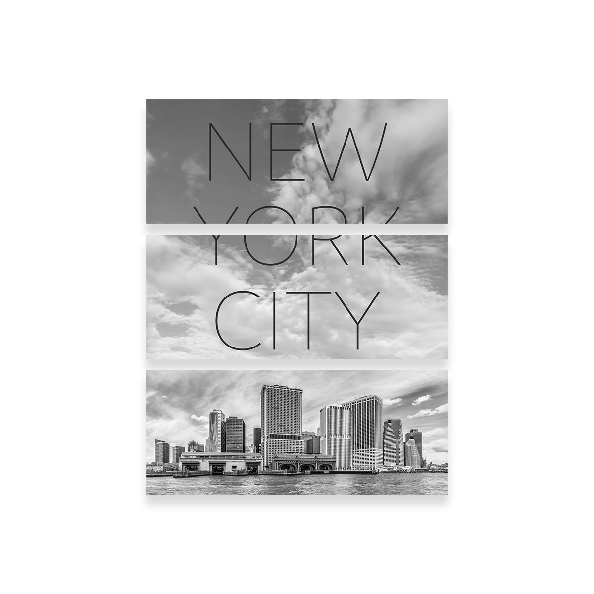 NYC Manhattan Bridge _ Text & Skyline Wall Art