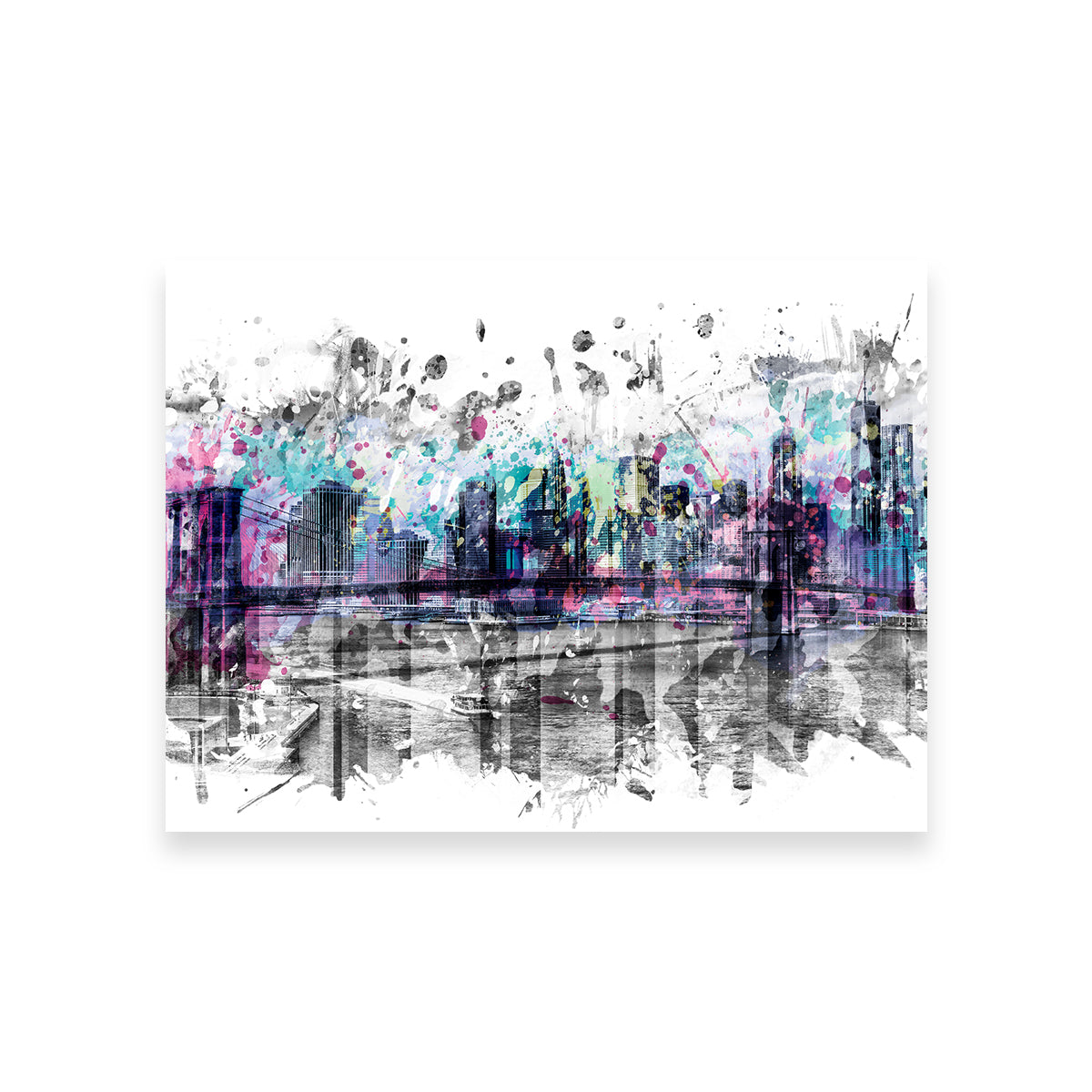 NYC Skyline Splashes Wall Art