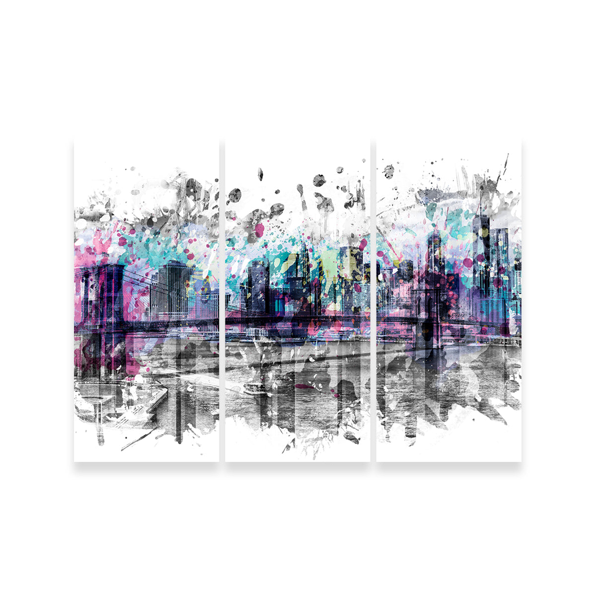 NYC Skyline Splashes Wall Art