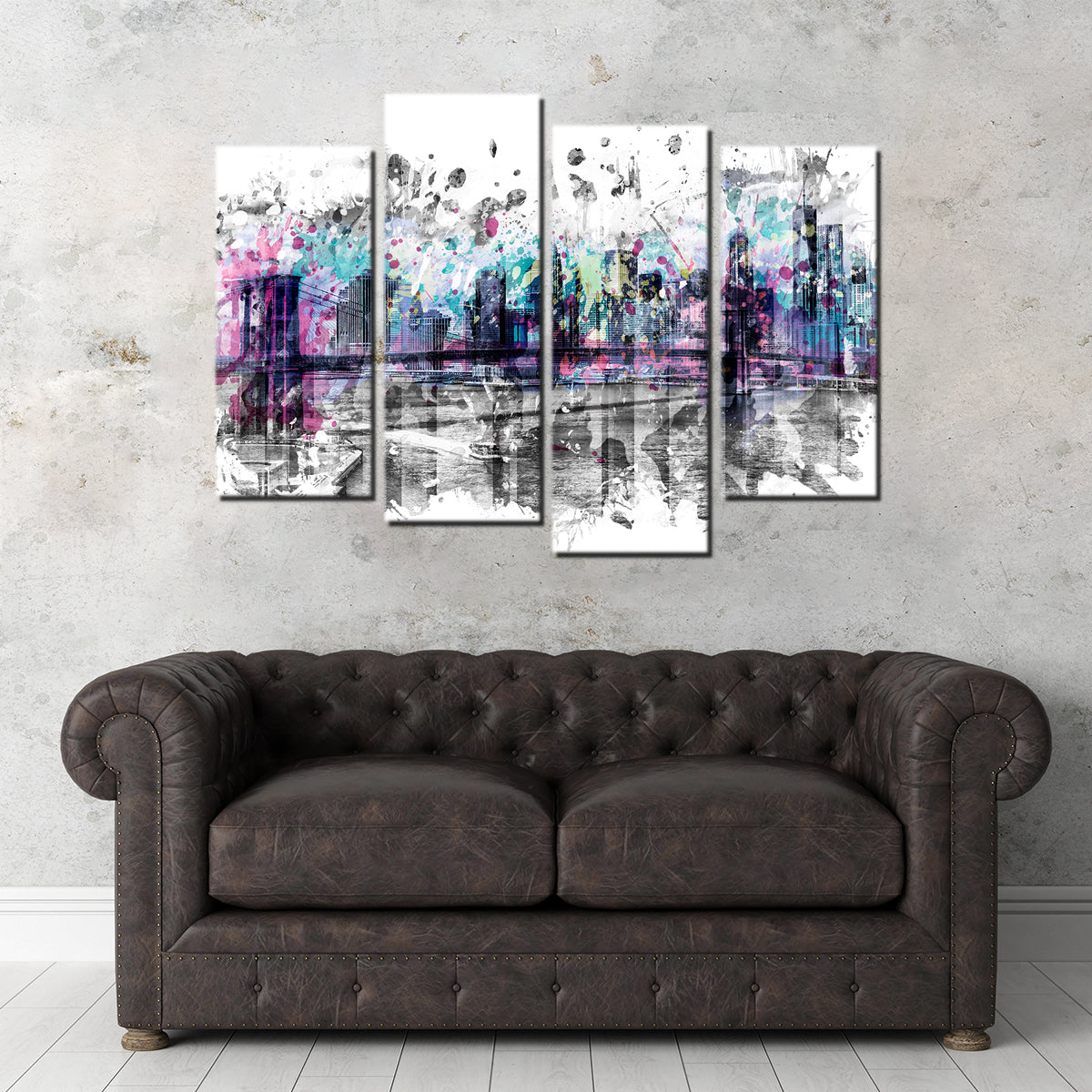 NYC Skyline Splashes Wall Art