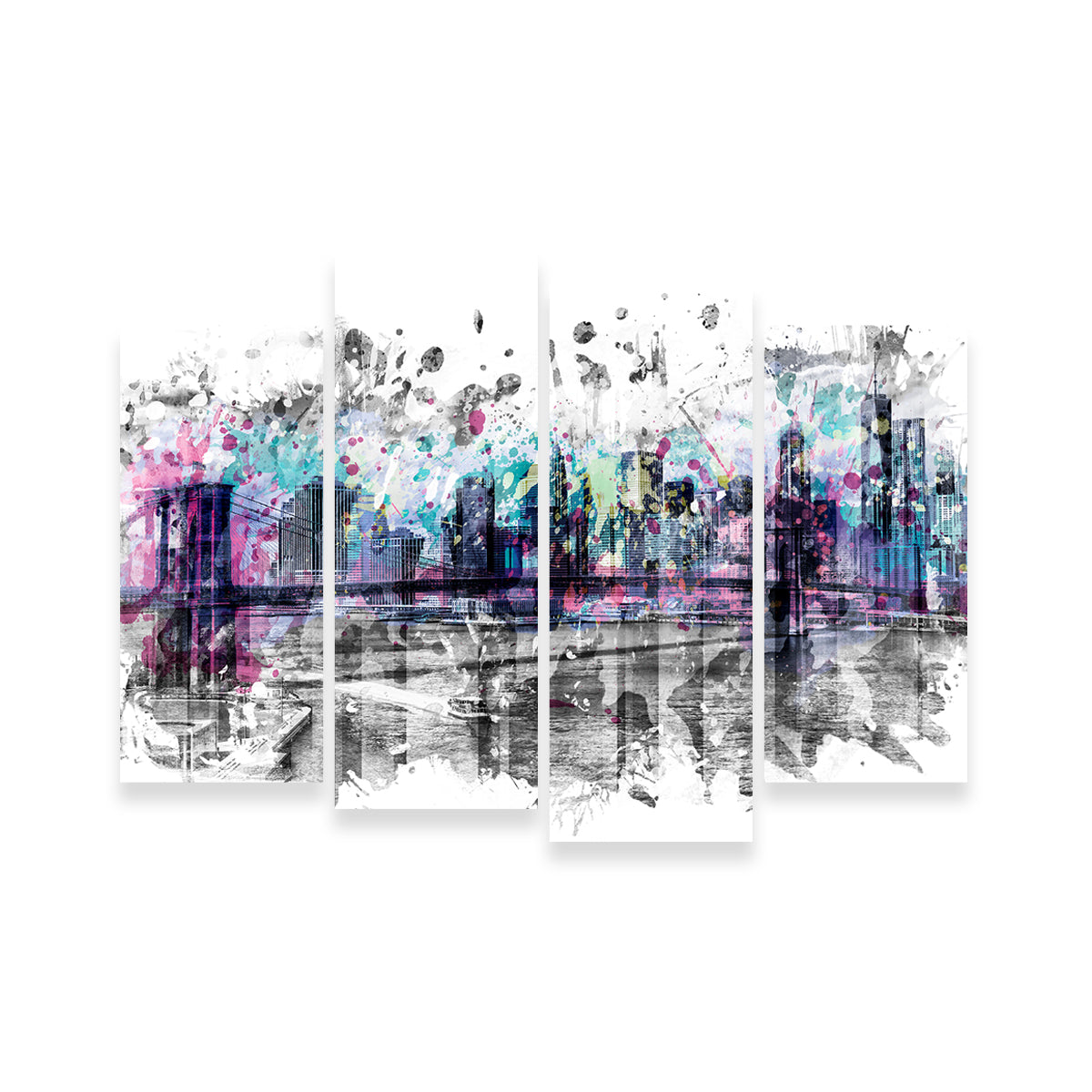 NYC Skyline Splashes Wall Art