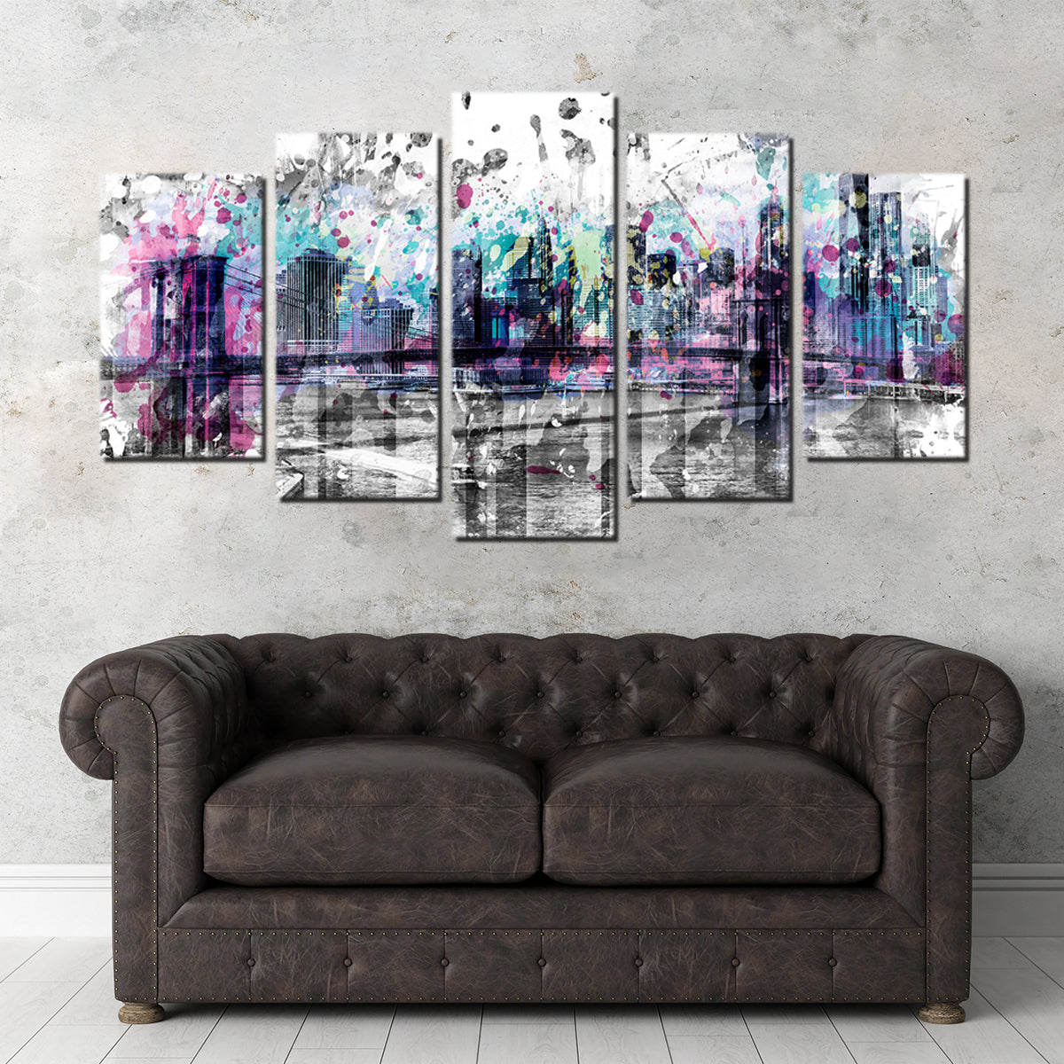 NYC Skyline Splashes Wall Art