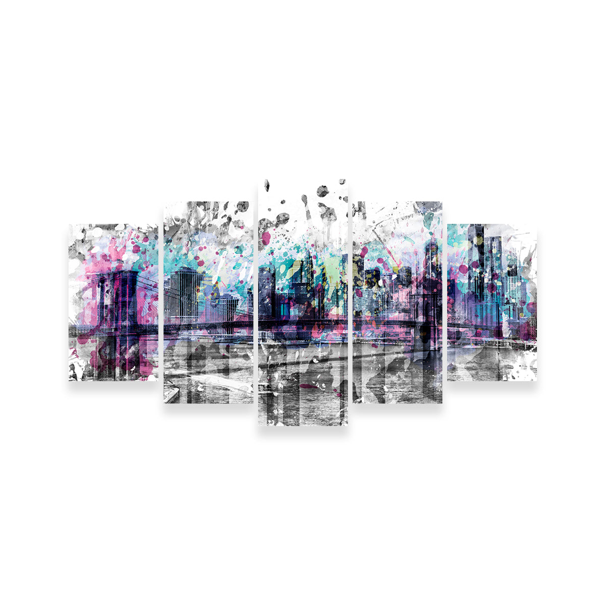 NYC Skyline Splashes Wall Art