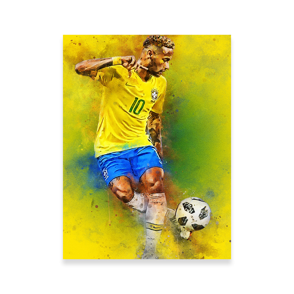 NEYMAR Jr Brazil 10 Football Legends ART Brazil Soccer Art Poster - No Frame