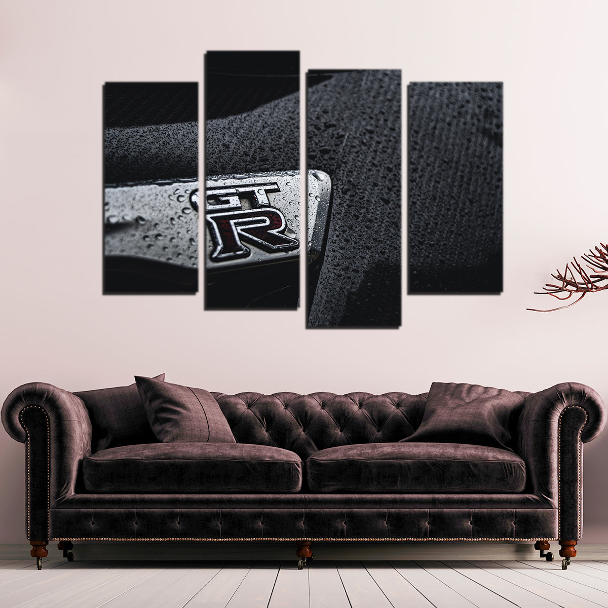 Nissan GTR Rain Drops Wall Art