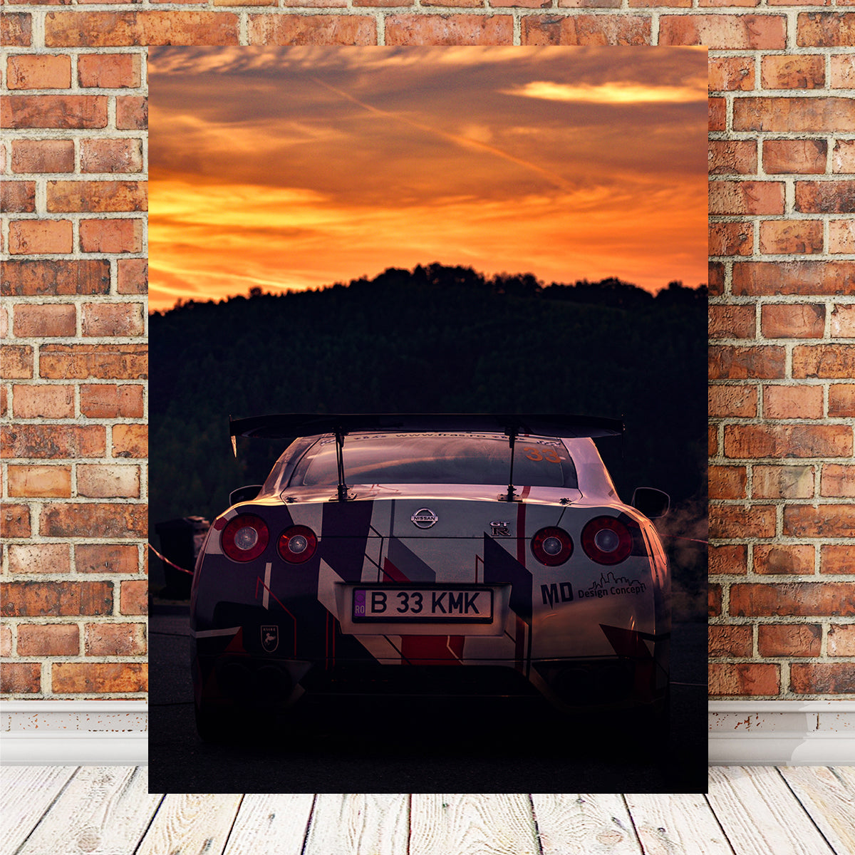 Nissan GTR Racing Sunset Wall Art