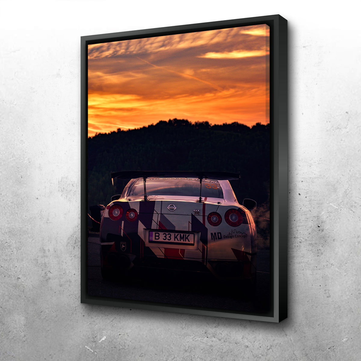 Nissan GTR Racing Sunset Wall Art