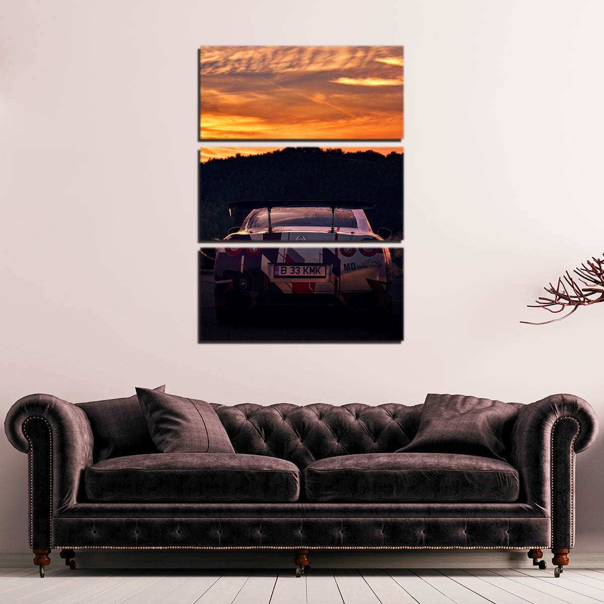 Nissan GTR Racing Sunset Wall Art