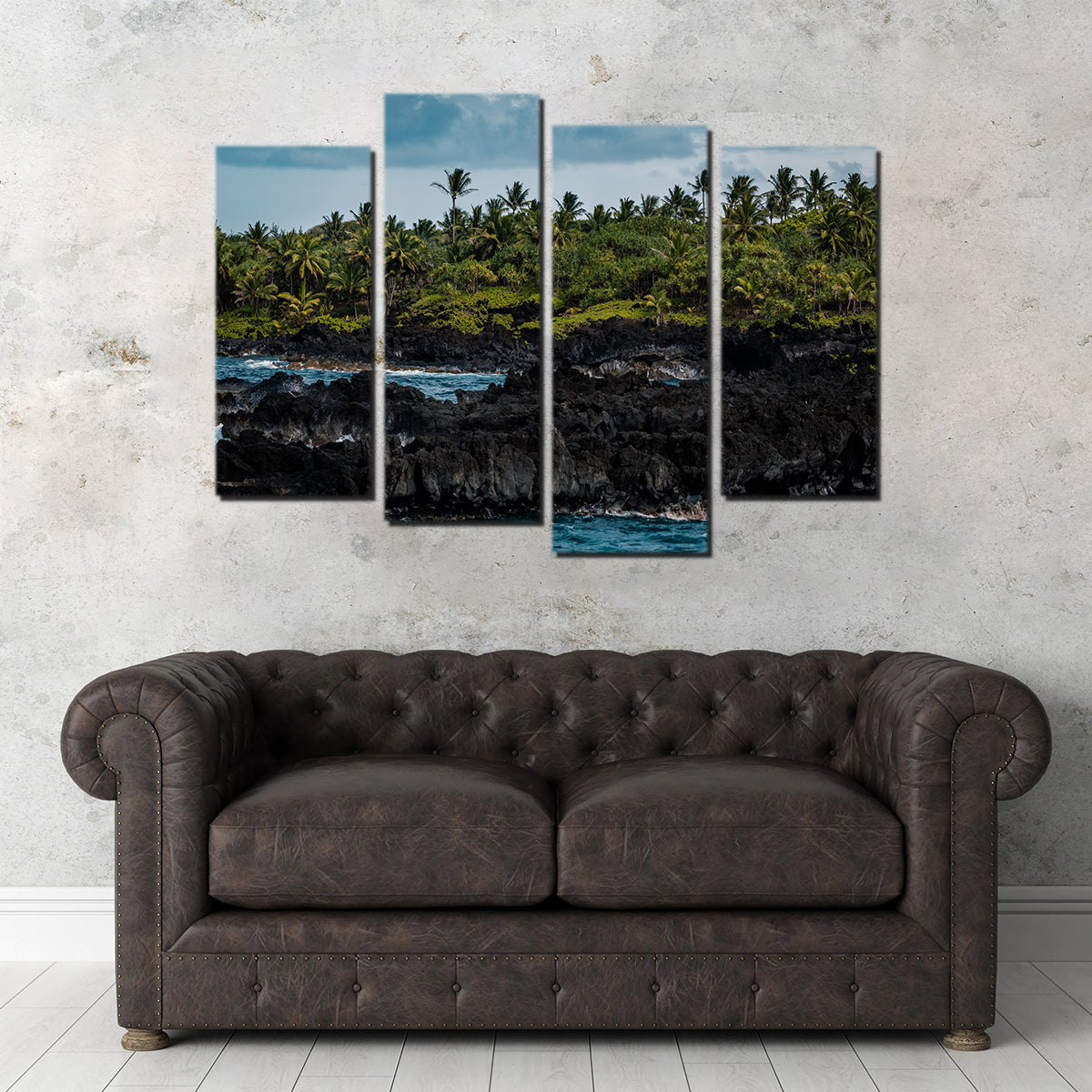 Ocean and Lava Rock Wall Art