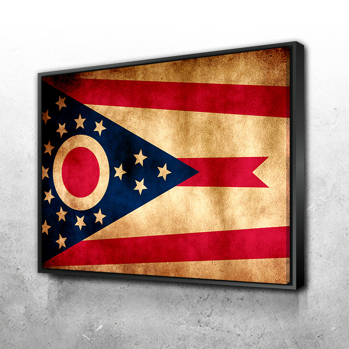 Ohio State Flag Grunge Wall Art