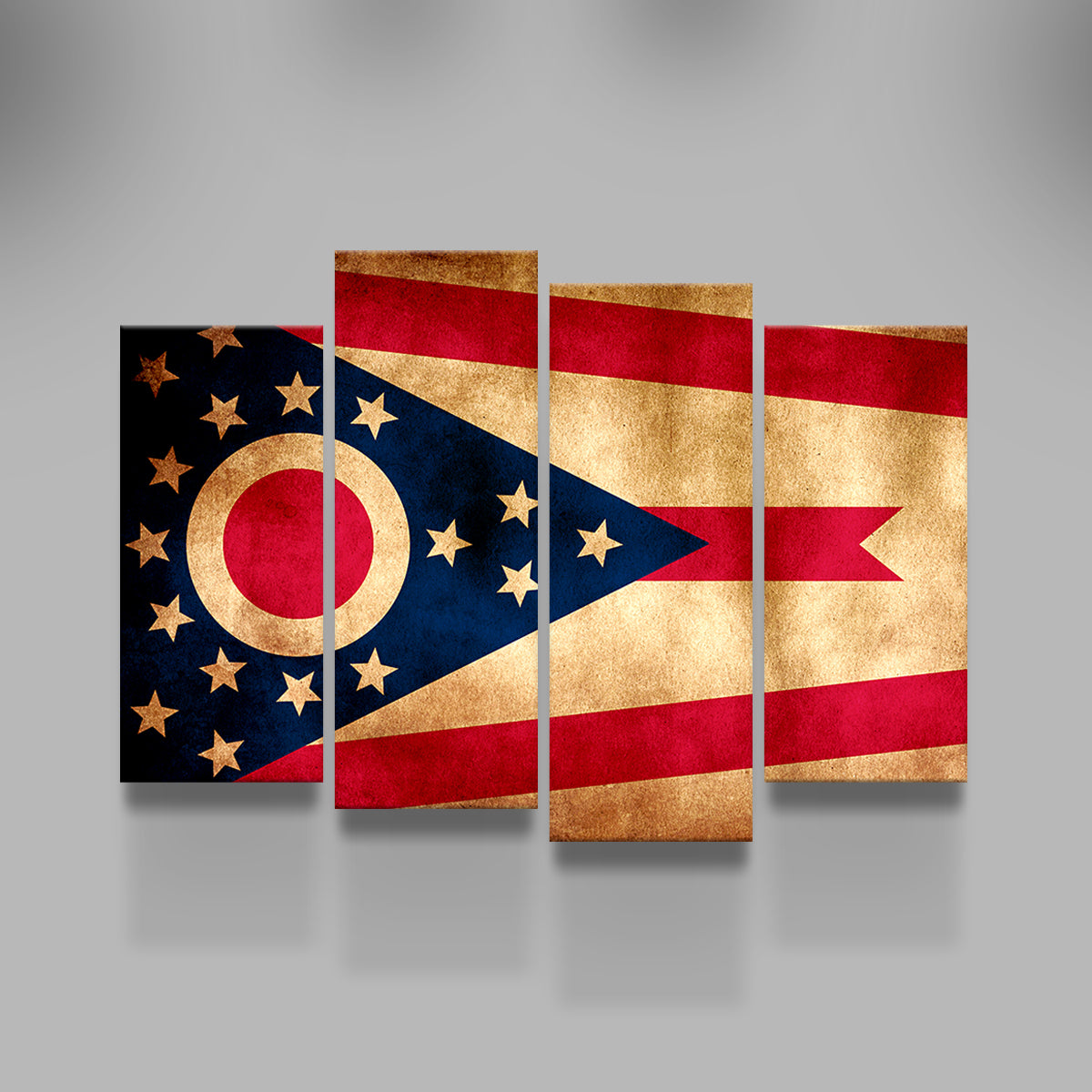 Ohio State Flag Grunge Wall Art