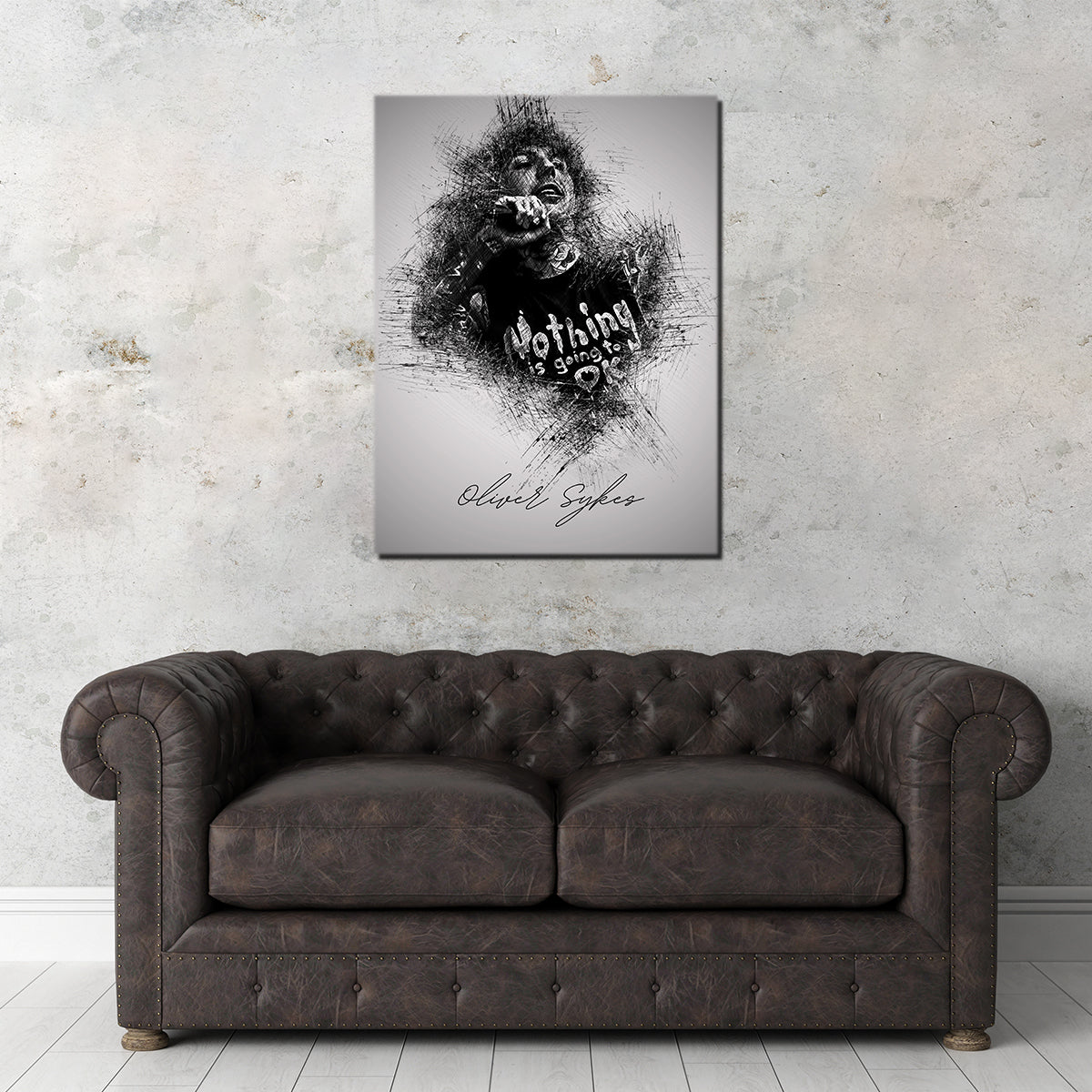 Oliver Sykes with Mic Wall Art