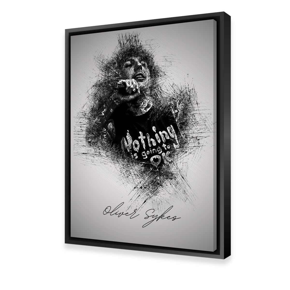 Oliver Sykes with Mic Wall Art