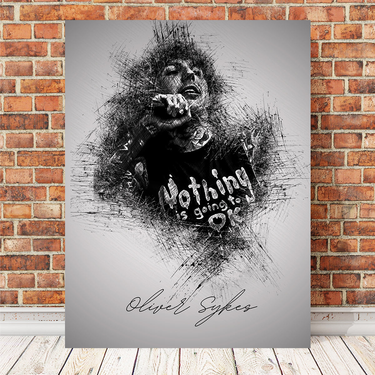 Oliver Sykes with Mic Wall Art