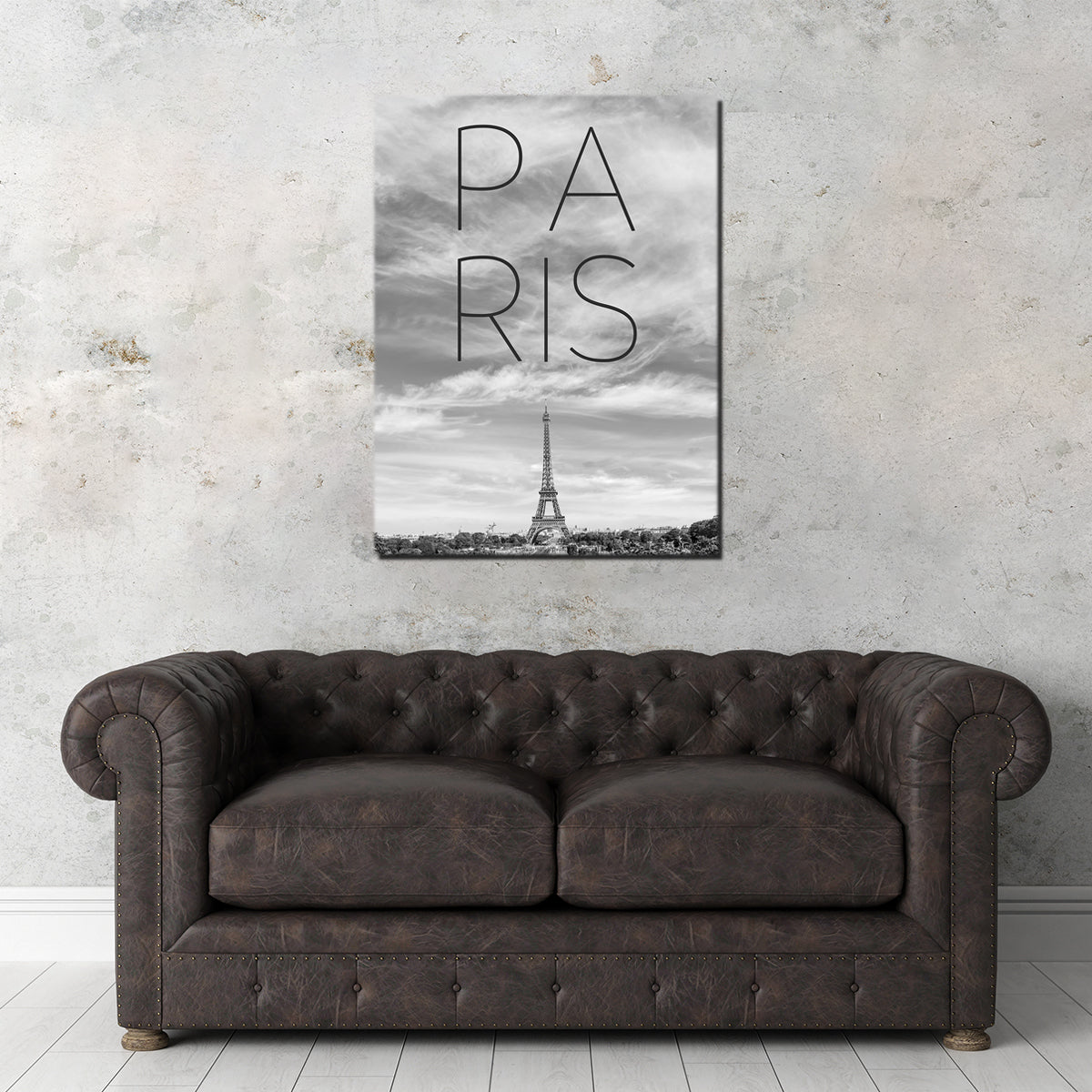 Paris Eiffel Tower Text Wall Art