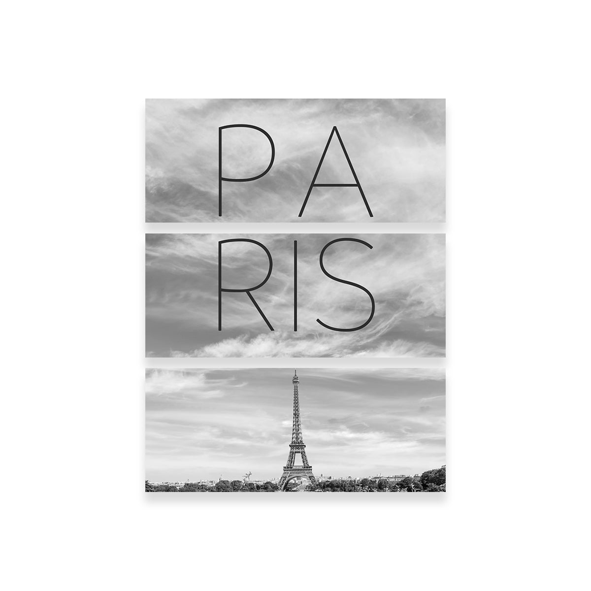 Paris Eiffel Tower Text Wall Art