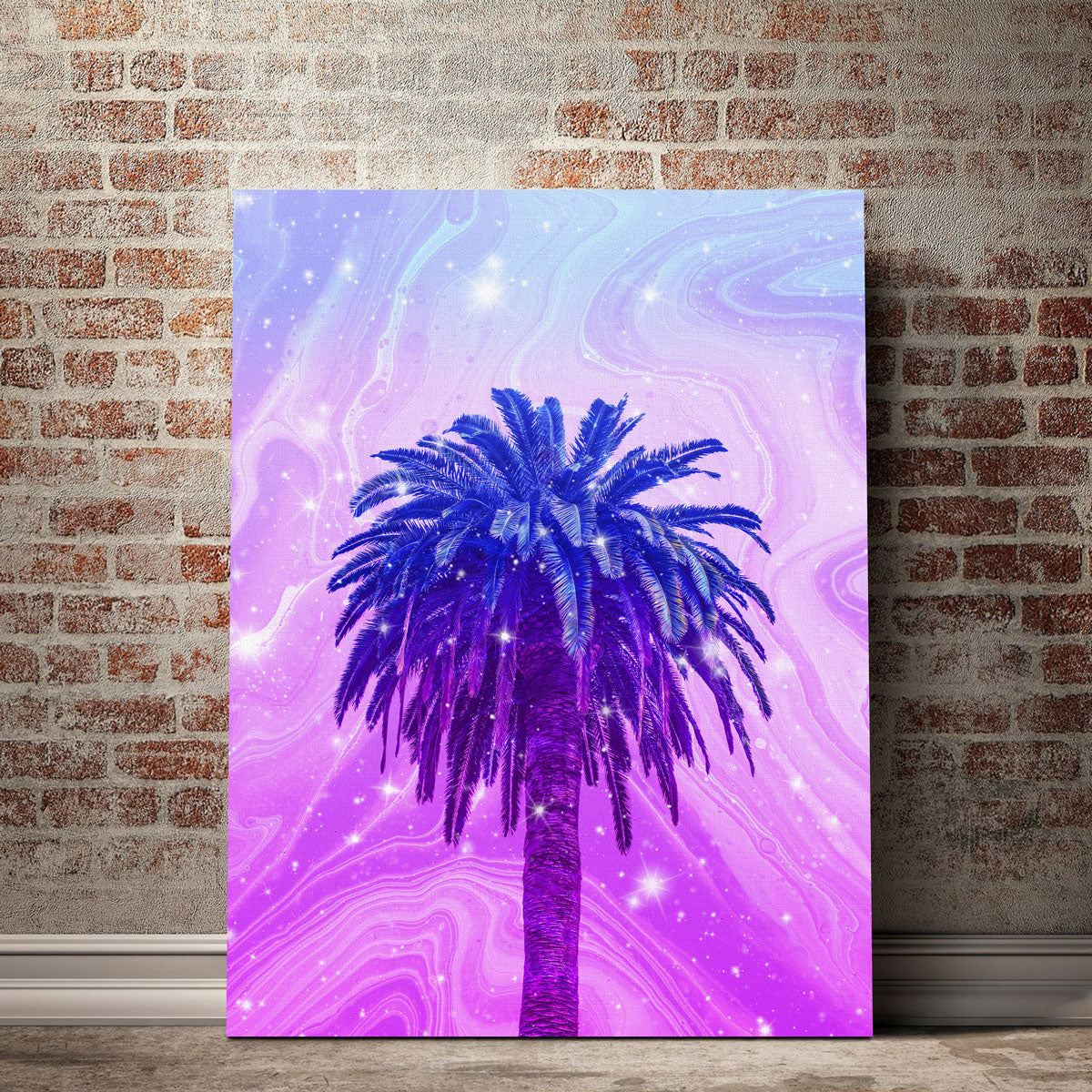 Purple Palm Tree Wall Art