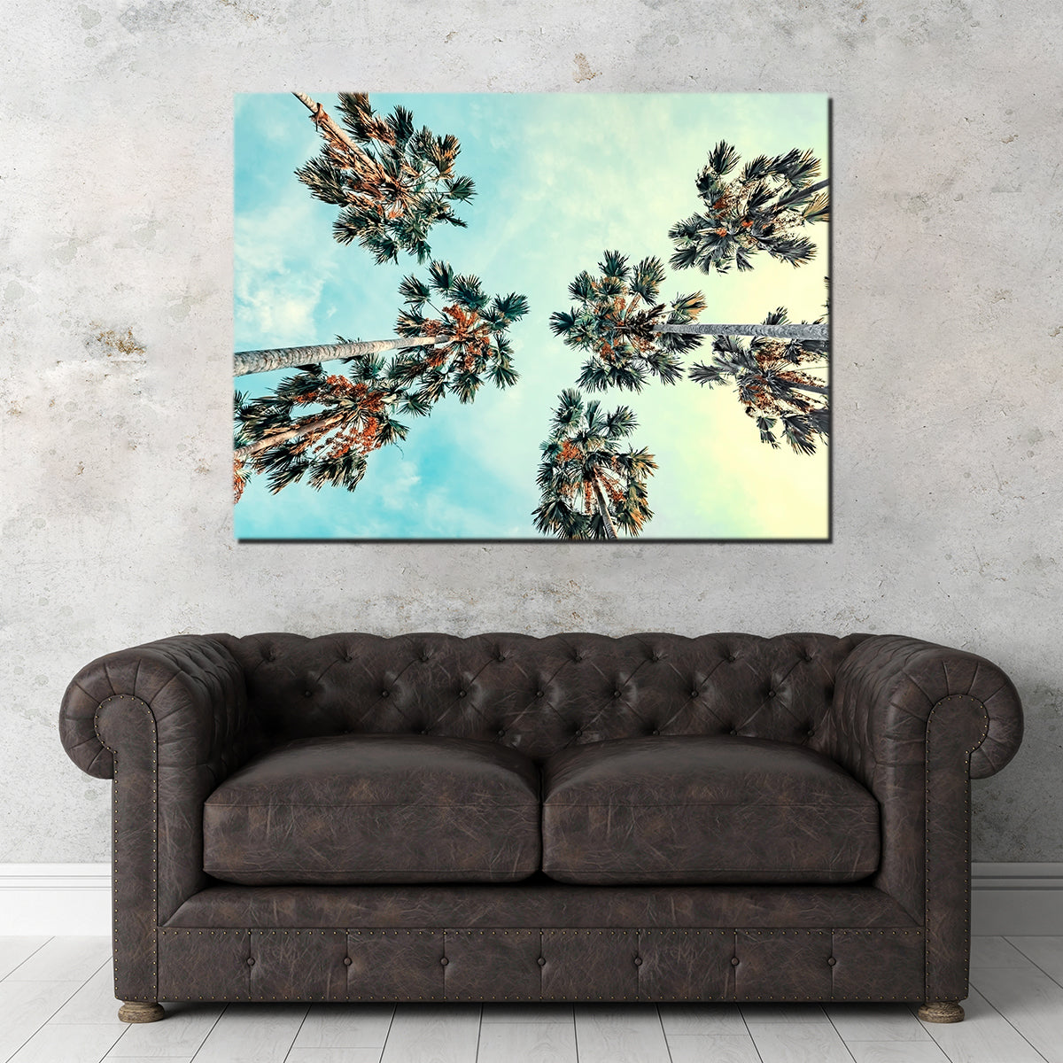 Palm Trees Blue Sky Wall Art