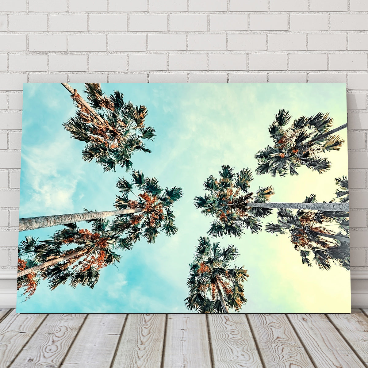 Palm Trees Blue Sky Wall Art