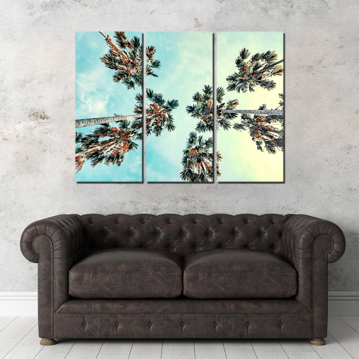Palm Trees Blue Sky Wall Art