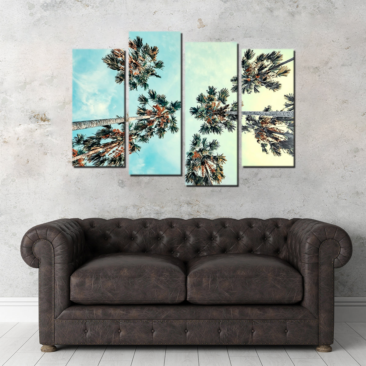 Palm Trees Blue Sky Wall Art