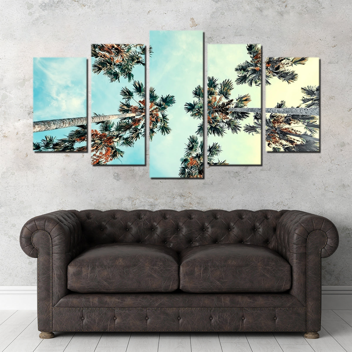 Palm Trees Blue Sky Wall Art