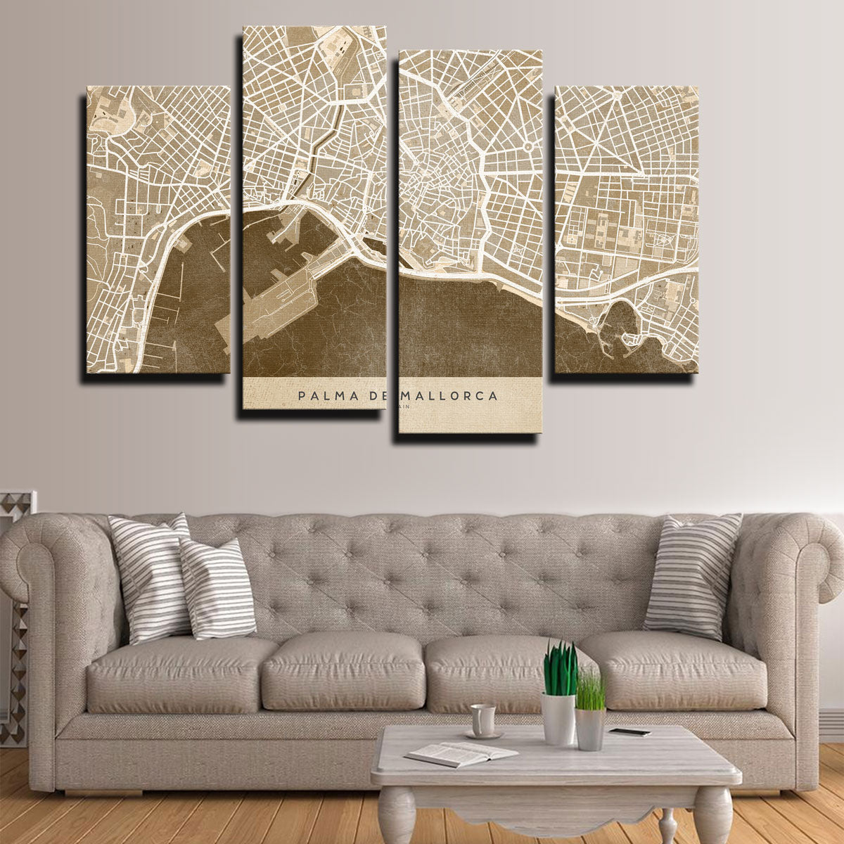 Palma De Mallorca Map Wall Art