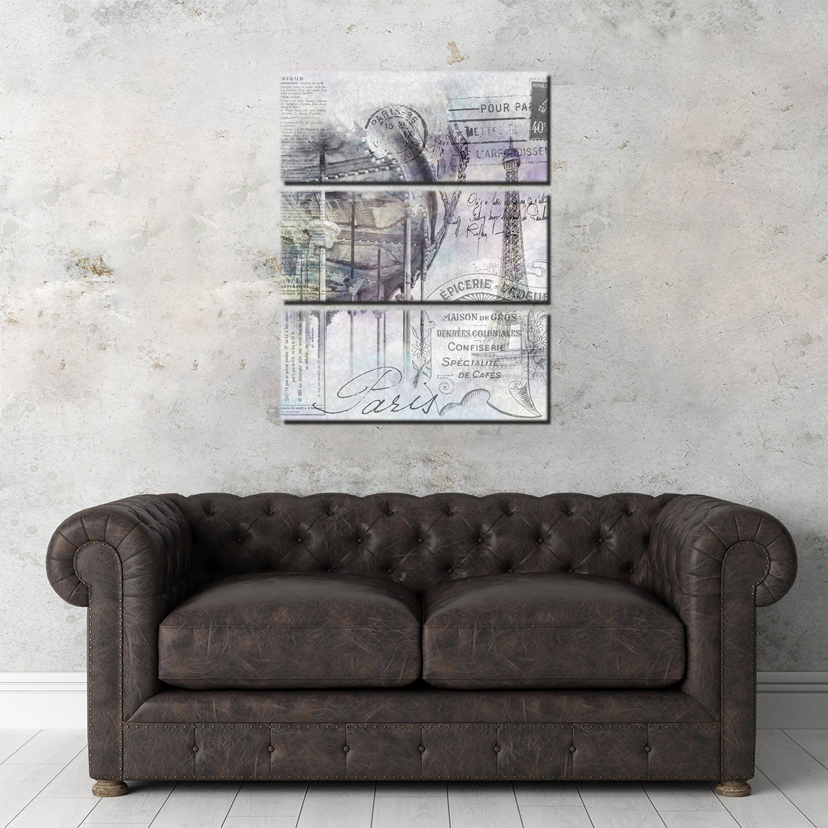 Paris Collage - Eiffel Tower And Carousel Wall Art