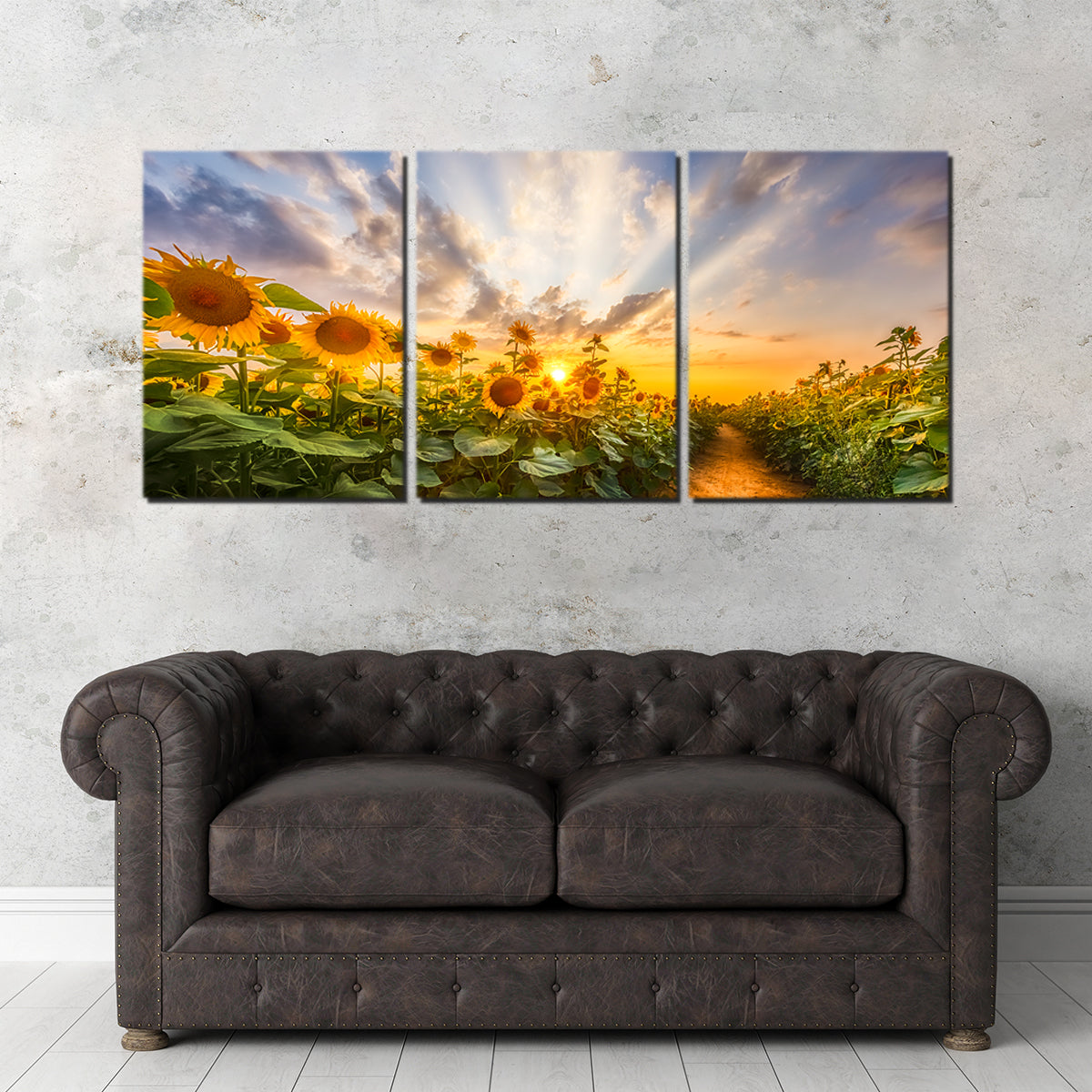 Path Through the Sunflower Field Wall Art