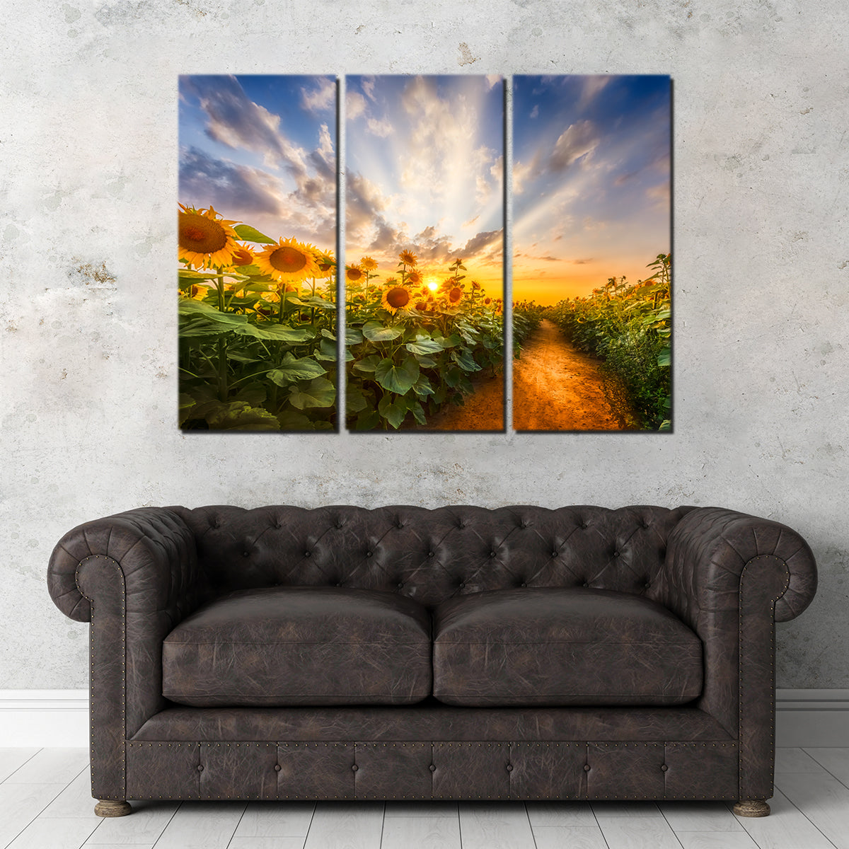 Path Through the Sunflower Field Wall Art