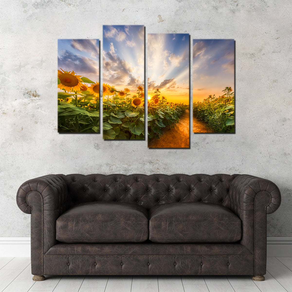 Path Through the Sunflower Field Wall Art