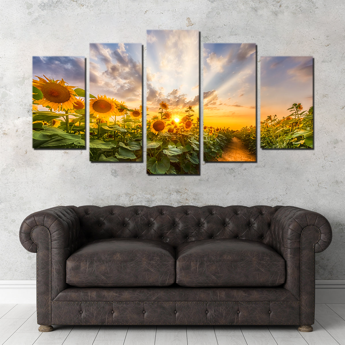 Path Through the Sunflower Field Wall Art