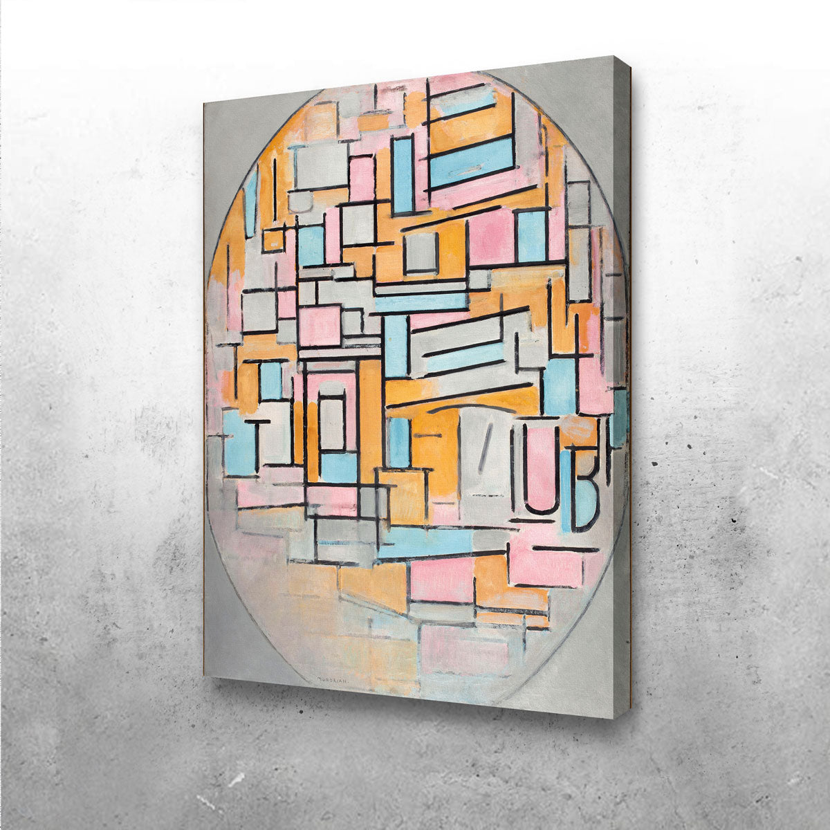 Compositie in ovaal met kleurvlakken Wall Art