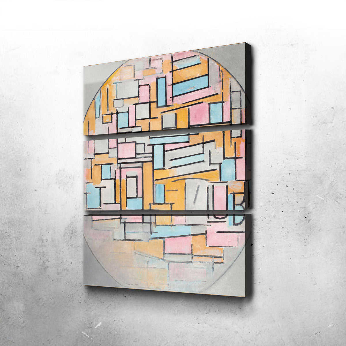 Compositie in ovaal met kleurvlakken Wall Art