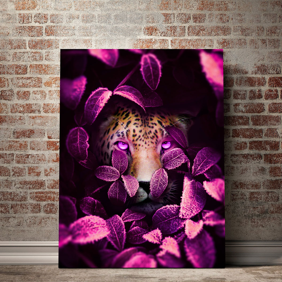 Pink Eyes Jaguar Wall Art