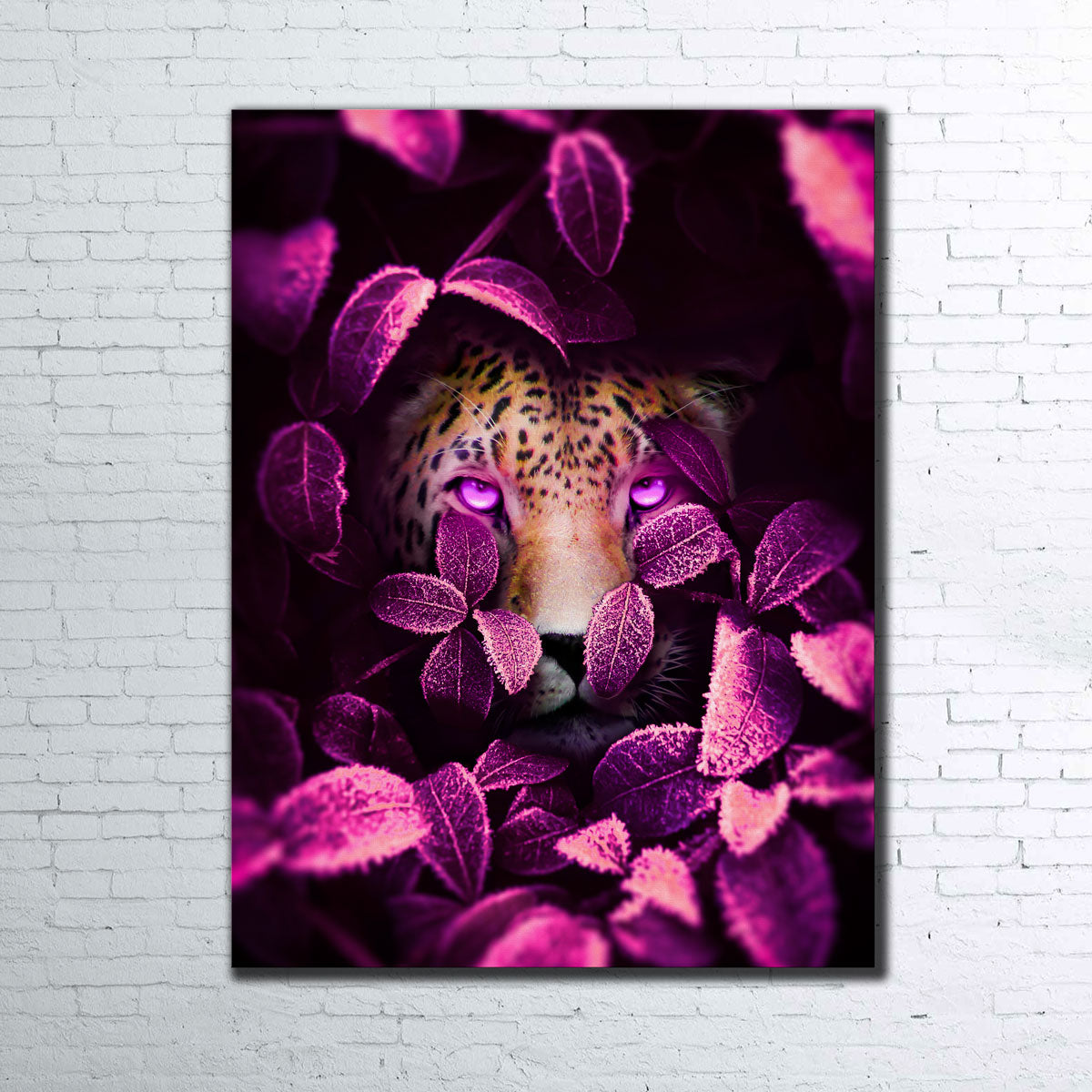 Pink Eyes Jaguar Wall Art