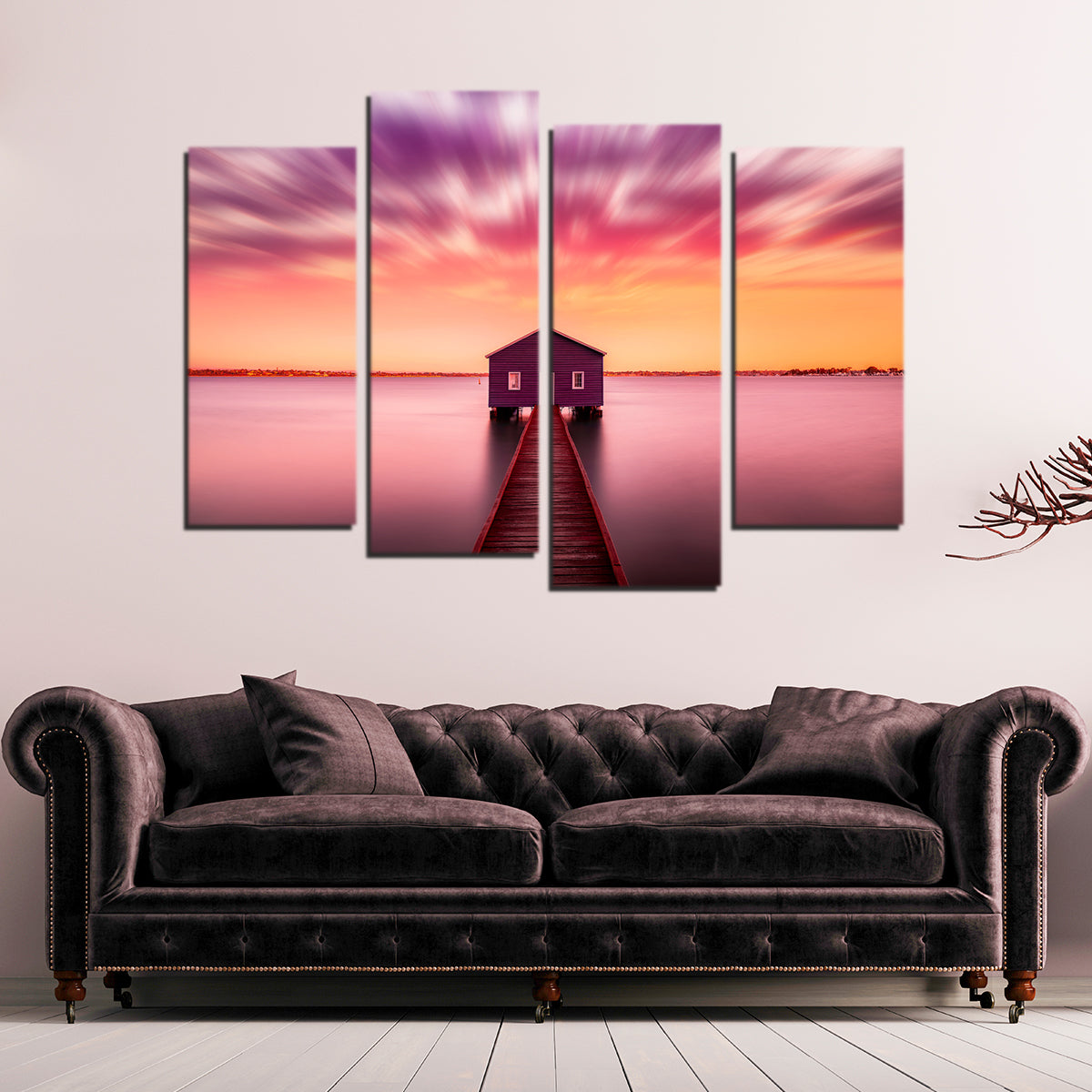 Pink Lake House Wall Art