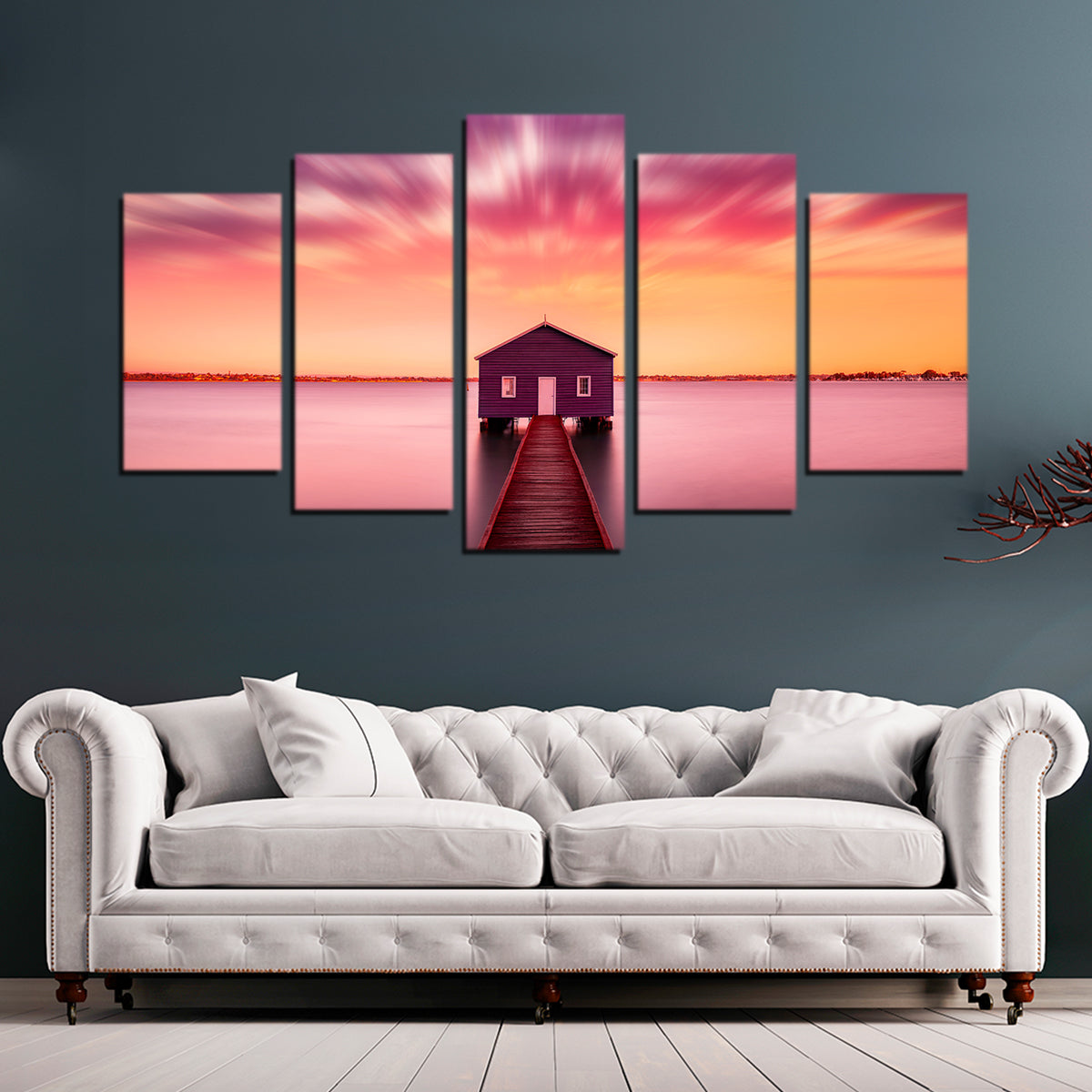 Pink Lake House Wall Art