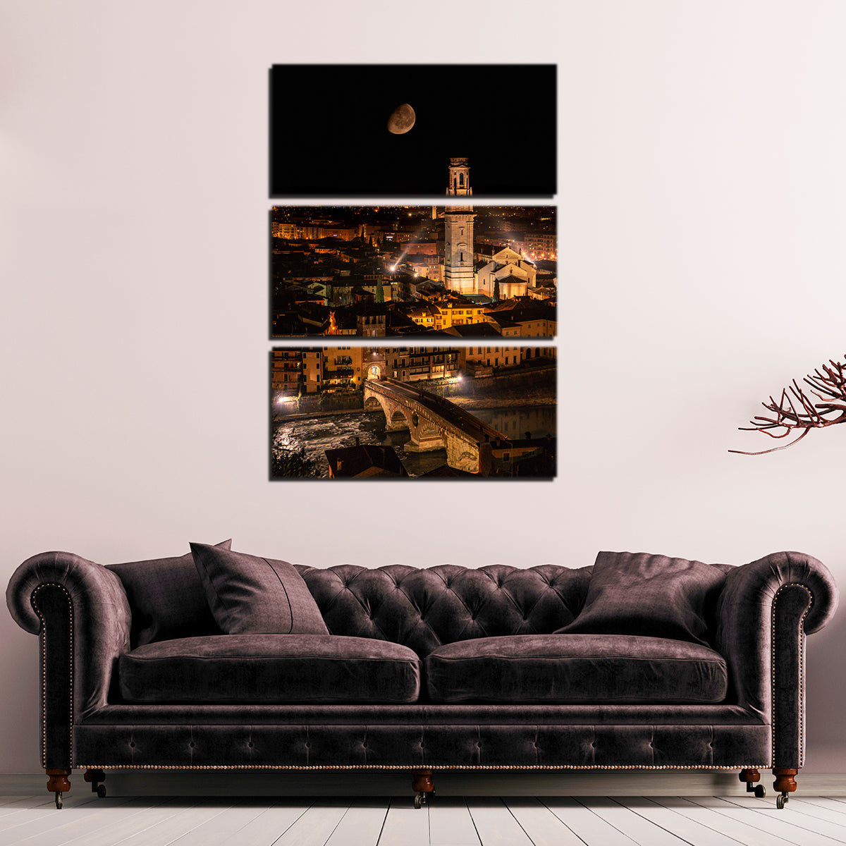 Ponte Pietra by Night Wall Art